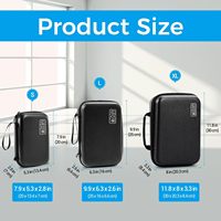 Estuche Organizador Portátil y de Viaje de PE Rígido con Múltiples Compartimentos para Accesorios de Laptop, Cargador, Banco de Energía y Almacenamiento de Cables
