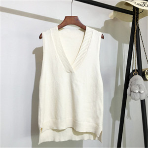 Débardeur tricoté sexy <span class=keywords><strong>pour</strong></span> femmes, <span class=keywords><strong>pull</strong></span> <span class=keywords><strong>col</strong></span> en <span class=keywords><strong>v</strong></span>, ample, sauvage, <span class=keywords><strong>pull</strong></span> <span class=keywords><strong>sans</strong></span> manches, automne et hiver, nouvelle collection coréenne, L0088 - Product Image 5