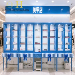 Table à ongles manucure avec support de vernis et étagère de rangement pour kiosque à ongles de salon - Product Image 5