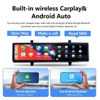 Caméra de tableau de bord 12'' avec écran tactile, double caméra avant et arrière 4K, enregistreur de conduite, moniteur de stationnement, capteur G, enregistrement en boucle