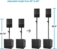 Sistema de Sonido Profesional de 4000 W con Doble Subwoofer de 15" para Karaoke, Bafle con BT, Sistema de Altavoces PA, Subwoofer Activo y Arreglo Lineal, Bocina Parlante