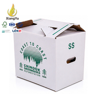 Boîte en carton ondulé ciré sur mesure, carton enduit de cire saturée imperméable pour la chaîne du froid du bœuf congelé, emballage robuste avec poignée