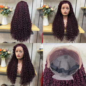 Letsfly 300% Density Brazilian Virgin Human Hair 13*4 Lace Frontal Wig Vendors Super Double Drawn Pixie Curly Lace Frontal Wigs - Product Image 4
