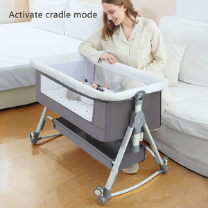 <span class=keywords><strong>Culla</strong></span> per Neonati di Alta Qualità con Funzione Co-sleeping, Altezza Regolabile, Cestello Portaoggetti e Funzione Dondolo - Product Image 2
