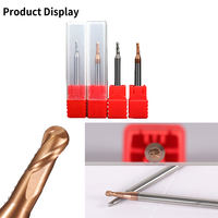 HANDERK R0.15/0.2/0.25/0.3mm Fresa de extremo esférico con microdiámetro recubierta de AlTiN y cuello largo, OEM/ODM disponible