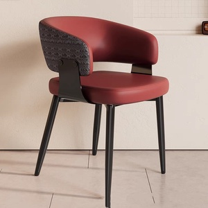Sedie <span class=keywords><strong>da</strong></span> <span class=keywords><strong>Pranzo</strong></span> Ergonomiche Moderne in Stile Italiano con Schienale Casual Semplice e Lussuoso in Tessuto e Pelle PU per Arredamento Soggiorno - Product Image 5