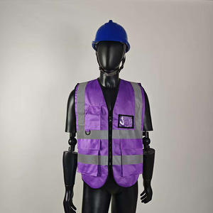Dib Safety High Visibility Vest With Pockets & Zipper – Yellow & Purple, 4XL, ANSI Reflective, For Work & Outdoor
