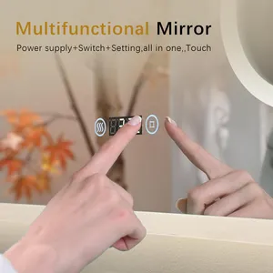 Luxury Magnifying Makeup Mirror Led Light Smart Mirror Glass Silver Bathroom Mirror With Led Light