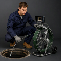 Caméra d'inspection de canalisation haute performance 1080P IP68 F89c avec écran LCD 8 pouces, sonde rotative à 360°, portée de détection de 60 m pour les canalisations d'égout