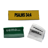 Usine Logo personnalisé Wovel étiquette vêtement vêtements extrémité pli imprimé Satin étiquettes tissées pour vêtements