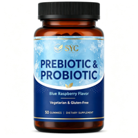 Gummies Probiotiques et Prébiotiques SYC BIO Formule Quotidienne Avancée 50 Unités Framboise Bleue Marque Privée OEM ODM Prix de Gros