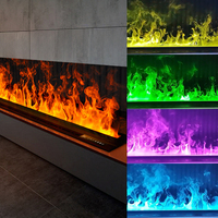 Cheminée à atomisation 3D compatible avec les meubles TV de 65 à 75 pouces, cheminée électrique à vapeur d'eau sans chauffage, décoration pour le salon
