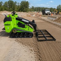 Mini Skid Steer Loader Diesel 25HP Tipe Walk Behind Desain Kompak Bersertifikasi CE Siap Pakai dengan Attachment