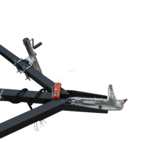 Remorque à 2 essieux avec essieu central, capacité de charge de 1750 kg, remorque à plateau plat, remorque de transport robuste pour équipement automobile