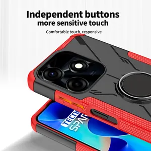 2 In 1 Material Magnetic Shockproof Sticky Phone Cover For Infinix Tecno Spark 10c Go 2023 Portable Case