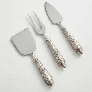 Modern Stainless Steel <b>Cheese</b> <b>Knife</b> <b>Set</b> With Ornate Handles Dishwasher Safe Ideal For Serving Use Kitchen And Catring Use - Product Image 1
