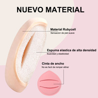 Lot de 3 mini houppettes en velours floqué, forme goutte d'eau, éponges de maquillage douces et moelleuses pour poudre de guimauve
