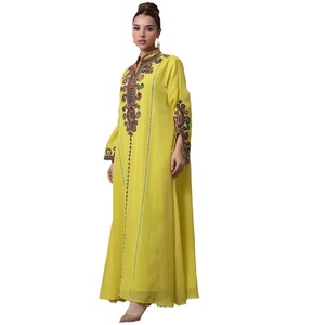Bata Abaya de poliéster elegante para mujer 4069, vestido informal transfronterizo bordado, cuerda de industria pesada excelente para otoño medio - Product Image 5
