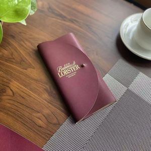Nuovo Portafoglio in Similpelle con Bordo Arcuato e Chiusura a Bottone in Rame, Fodera in Pelle, Logo Personalizzato Dorato, Porta Assegni e Ricevute <span class=keywords><strong>per</strong></span> Bar e Caffetterie - Product Image 1