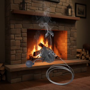 Brosse de nettoyage de cheminée, diamètre 5,9 pouces, ronde, en acier thermolaqué, pour l'entretien des poêles à bois - Product Image 2