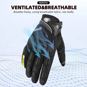 Gants de moto d'été MJMOTO, respirants, pour la course moto, pour hommes et femmes, antichocs, à doigts entiers, pour la conduite de moto - Product Image 4