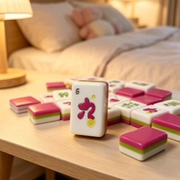 Adorable Juego de Mahjong de Acrílico con Fichas de Mahjong Americanas con Diseño de Fresa para Diversión en Despedidas de Soltera