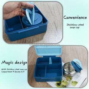 Boîtes de préparation de <span class=keywords><strong>repas</strong></span> <span class=keywords><strong>pour</strong></span> usage domestique, nourriture saine, lonchera, boîte à lunch en plastique étanche à l'air, anti-fuite, <span class=keywords><strong>pour</strong></span> enfants, école, boîte à lunch chauffante avec <span class=keywords><strong>thermos</strong></span> - Product Image 5