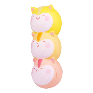 Cute Animal Cartoon Three-Head Hamster Pu Slow <b>Rebound</b> Toy Fidget Toy For Kids 2 To 4 Years Unisex - Product Image 2