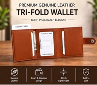 Dompet Kulit Asli Premium Ringan dengan Desain Stylish untuk Pria Pemasok India
