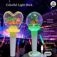 Langxun - Barra Luminosa LED de Plástico en Forma de Corazón, Recargable por USB, Personalizable, para Conciertos, Reuniones de Fans, Fiestas, Decoración