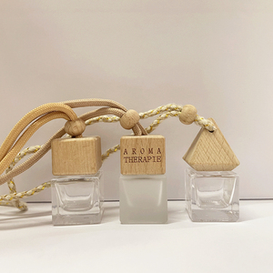 Wholesale Customizable Logo 8ml Flat square Car Pendant Perfume <b>Bottle</b> 10ml Car Aromatherapy Car - Product Image 3