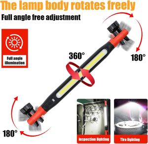 Portable <b>LED</b> Work <b>Light</b> ABS IP55 Rechargeable 2 Magnetic Base 360 Rotating Hook Clamp <b>Workshop</b> Garage Automotive Job RC-W25032 P - Product Image 3