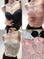 Camis d'été Femmes Sexy Lace Mesh Fish Bone Straps Tube Tops Clubwear Cropped Top Femme Y2K Outwear