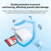 Lector de Tarjetas SD Externo USB 3.0 Tipo C de Doble Conector, Plástico Blanco, Molde Privado, Todo en Uno, Sincronización de Alta Velocidad de 5 Gbps, Venta al Por Mayor