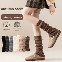 Chaussettes en coton tricotées anti-dérapantes au-dessus du genou pour femme, nouvelle collection automne-hiver, chaudes, légères, passe-partout, imprimé corps, style japonais