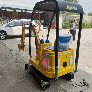 Excavadora de juguete para niños, operada con monedas, eléctrica, con luces intermitentes, para parques infantiles interiores. - Product Image 1