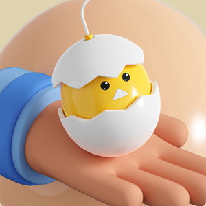 2025 New Yellow Egg shell Katzen spielzeug Stick Tumbler Abs Baumwolle Chicken Squawks Roly-Poly Interactive Cat Toy Wand - Product Image 3