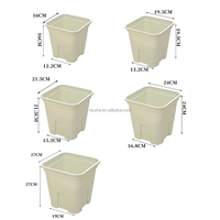 Pot carré simple pour plantes succulentes, 16-27 cm, en plastique coloré respirant, pour le contrôle des racines