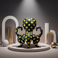 Fauteuil d'appoint au design moderne Octopus pour salon, chambre, appartement, salle à manger, fauteuil individuel rembourré avec dossier