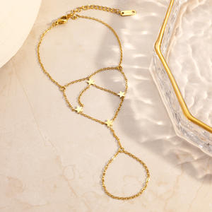 Star Design Layered Bracelet 18k Gold Plated <b>Titanium</b> Steel Hand <b>Chain</b> Fashion Jewelry Gift - Product Image 2