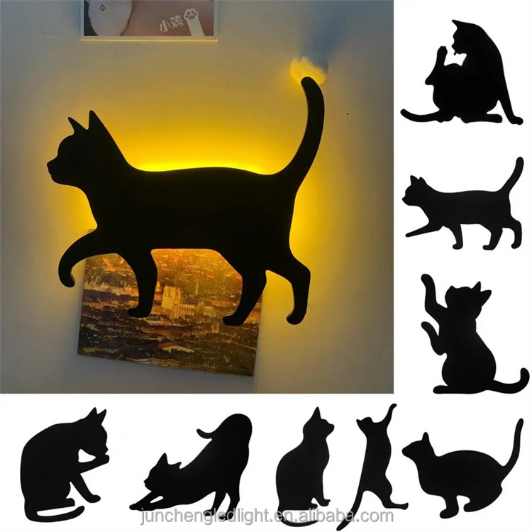 Bonita Cadena De Luces LED Con Diseño De Gato Blanco, Funciona Con Pilas, Luz Nocturna Para Interior Y Exterior, Halloween, Navidad, Acción De Gracias, Casa, Niños, Dormitorio, Decoración (gato
