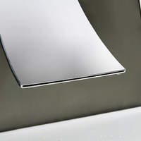 Mitigeur de lavabo mural en laiton chromé, eau chaude et froide, 1 pièce, style moderne
