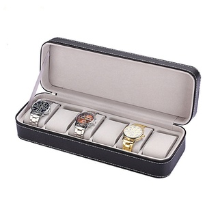 Customized Logo PU Leather Velvet <b>Watch</b> Display Storage Box 2 3 6 10 12 Slots <b>Watch</b> Travel <b>case</b> Box - Product Image 4