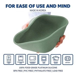 Cấp Thực Phẩm Silicone Bento Hộp Ăn Trưa Công Suất Cao Bpa Miễn Phí Thực Phẩm Lưu Trữ Hộp Với Nắp OEM/Odm Vuông Máy Rửa Chén Và Tủ Đông An Toàn - Product Image 5