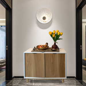 Mesa auxiliar de madera maciza de gran capacidad, resistente y única, mesita de noche, mesa auxiliar de madera, armario de almacenamiento con puerta doble para el hogar y el Hotel - Product Image 1