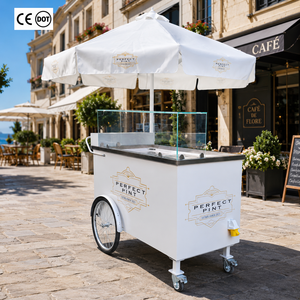 Chariot de vente ambulante mobile pour glaces avec parasol - Product Image 1