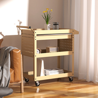 Chariot à outils en acier robuste à trois niveaux de haute qualité avec tiroirs et design moderne, garantie de 3 ans pour garage et atelier