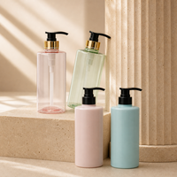 Vente en gros de bouteilles en plastique PET vides de 500 ml avec pompe et bouchon à vis, impression sérigraphique pour lotion corporelle et shampoing