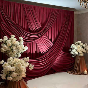 Rideaux de fond en polyester et spandex <span class=keywords><strong>bleu</strong></span> <span class=keywords><strong>marine</strong></span> pour décoration de <span class=keywords><strong>mariage</strong></span>, draperies pour événements et fêtes - Product Image 3