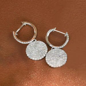 Orecchini Pendenti con Micro Pavé di Zirconi per Donne, Gioielli Minimalisti per Uso Quotidiano - Product Image 3